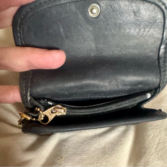 Vintage Coach Black Leather Multi Function Wallet with Chain Keyring 7219 - Picture 4 of 4